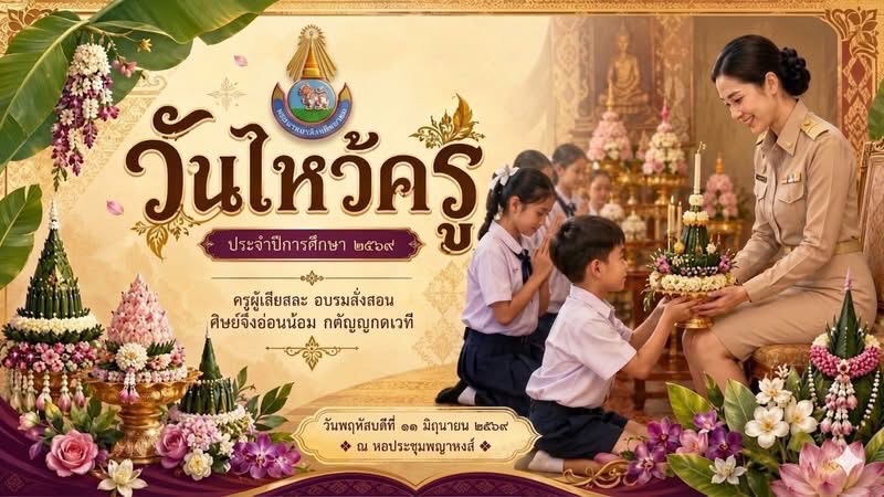 การจัดกิจกรรมวันไหว้ครู ปีการศึกษา 2569
